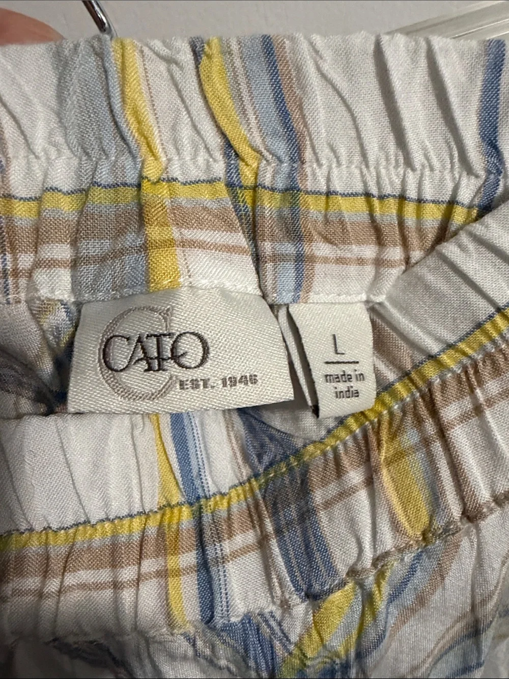 Cato L Plaid Asymmetric Patchwork Maxi Skirt Raw Edge Seams EUC - Picture 3 of 5